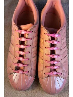 Woman's size 8 1/2 rose pink leather Metal Toe Tactile BY9750 Adidas Superstar 8